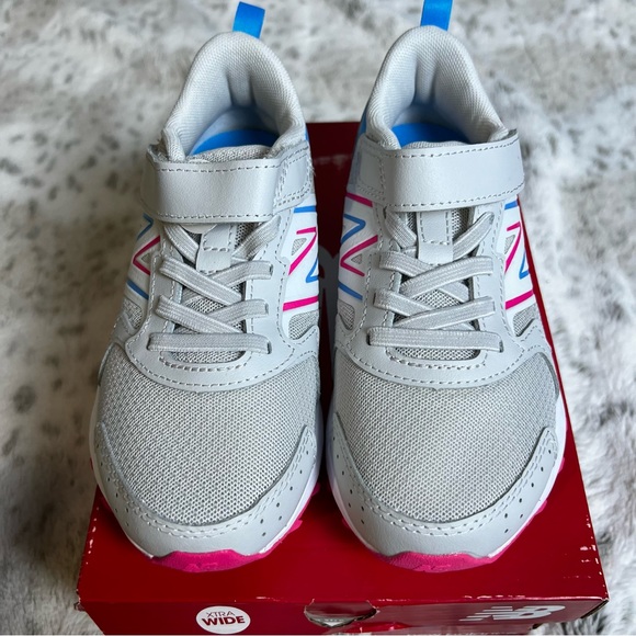 NIB New Balance Fresh Foam 650 Bungee Lace Shoes w/ Top Strap Kids sz12 Fog/Pink - Picture 4 of 13